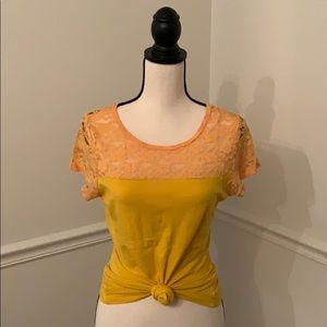 Finesse Cotton + Lace Tee